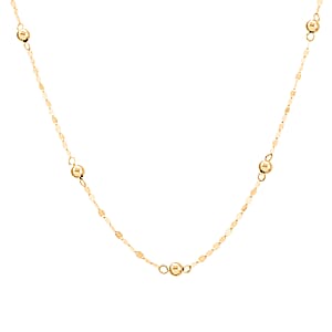 Beaded Petali Chain Necklace in 10K Yellow Gold 1.2 Grams 20 Inches