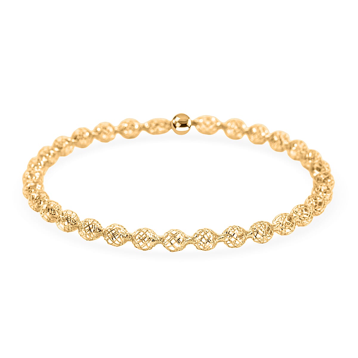 Italian Adjustable 18K Yellow Gold Mesh Stretch Bangle Bracelet (1.7 g) image number 0