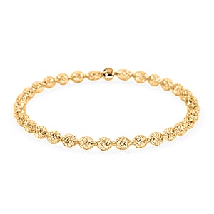 Italian Adjustable 18K Yellow Gold Mesh Stretch Bangle Bracelet (1.7 g)