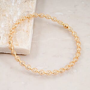 Italian Adjustable 18K Yellow Gold Mesh Stretch Bangle Bracelet (1.7 g)