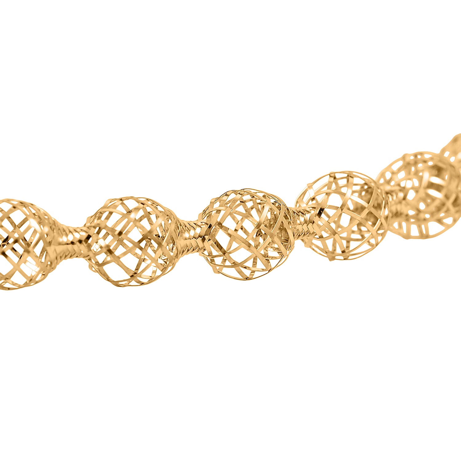 Italian Adjustable 18K Yellow Gold Mesh Stretch Bangle Bracelet (1.7 g)