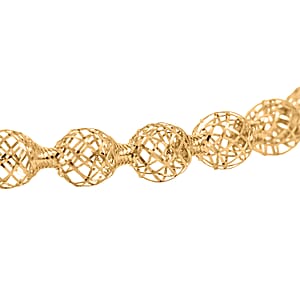 Italian Adjustable 18K Yellow Gold Mesh Stretch Bangle Bracelet (1.7 g)