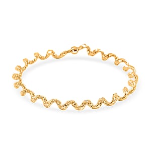 Italian Adjustable 18K Yellow Gold Mesh Stretch Bangle Bracelet (2 g)