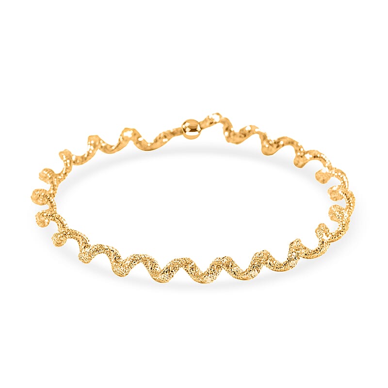Italian Adjustable 18K Yellow Gold Mesh Stretch Bangle Bracelet (2 g)