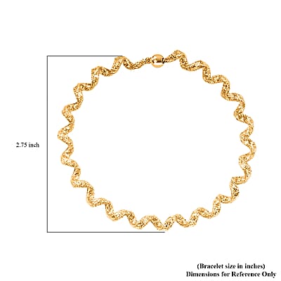Italian Adjustable 18K Yellow Gold Mesh Stretch Bangle Bracelet (2 g)
