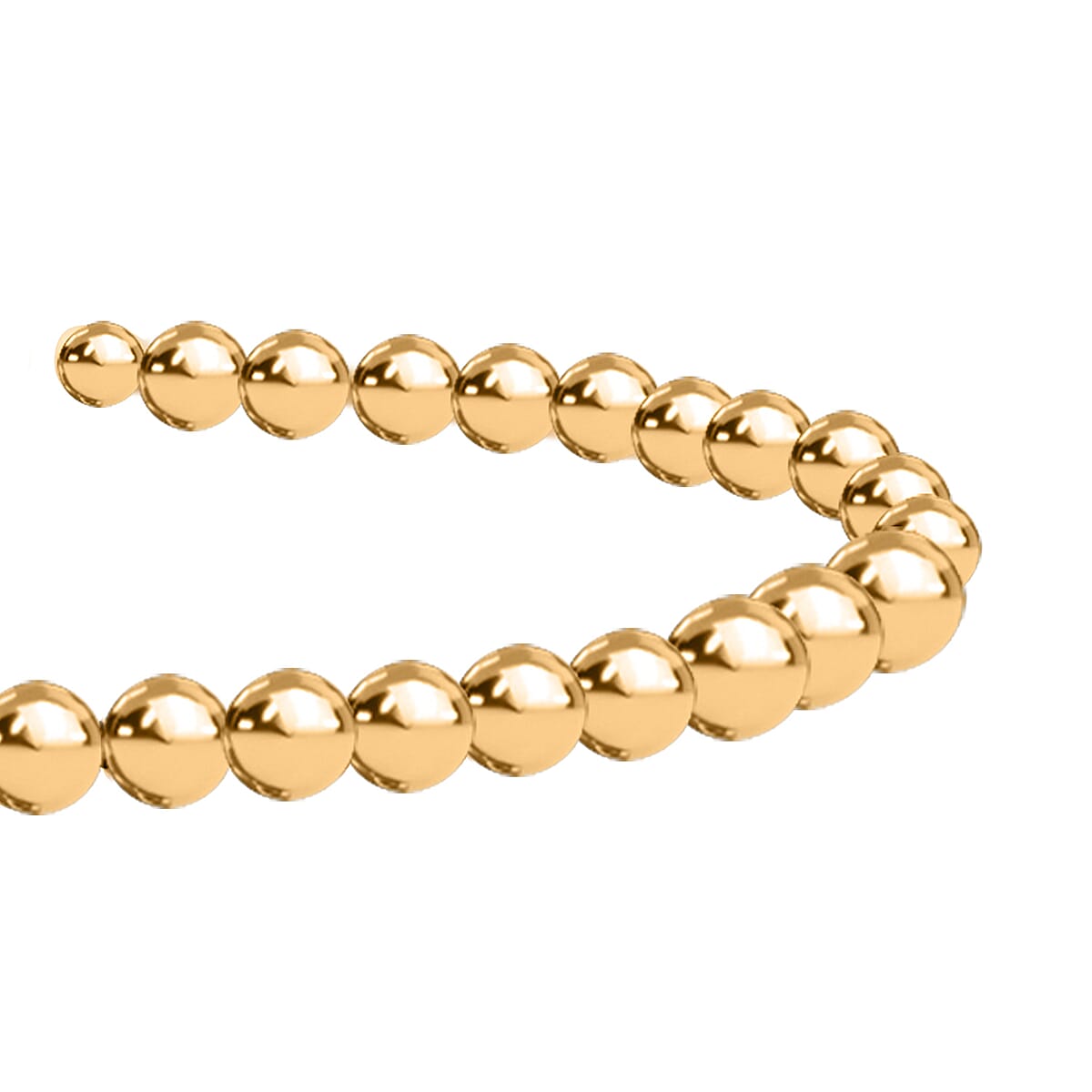10K Yellow Gold 4mm Bead Flex Bangle Bracelet (Adjustable) 2.80g Included Titanium Weight image number 2