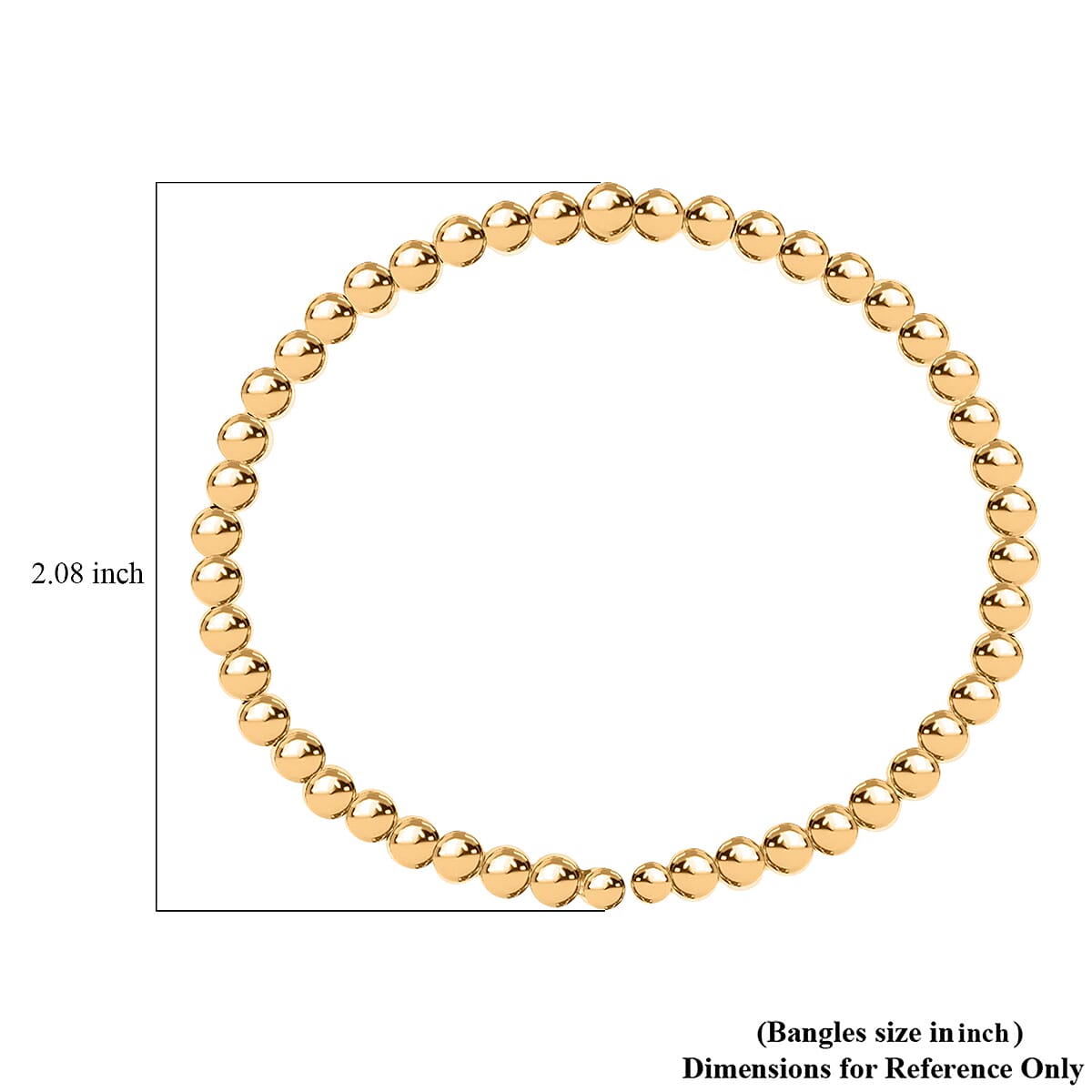 10K Yellow Gold 4mm Bead Flex Bangle Bracelet (Adjustable) 2.80g Included Titanium Weight image number 3