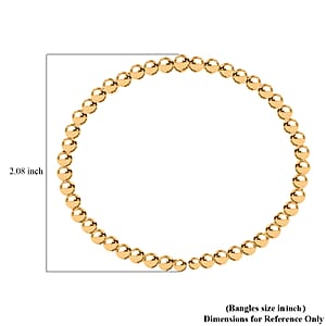 10K Yellow Gold 4mm Bead Flex Bangle Bracelet (Adjustable) 2.80g Included Titanium Weight