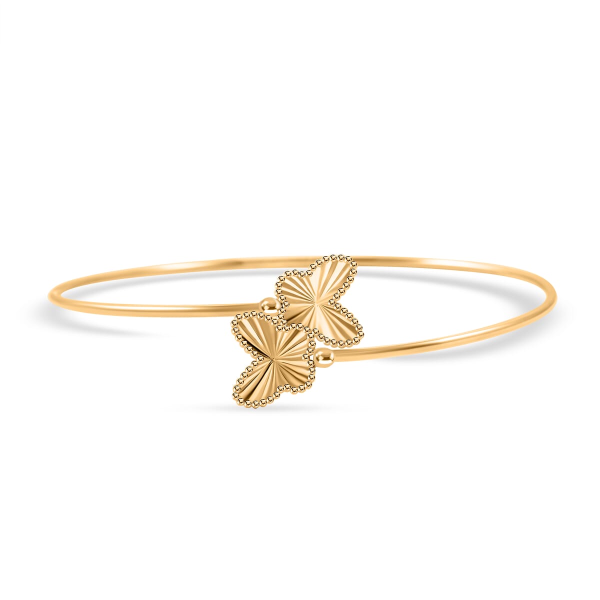 Italian 10K Yellow Gold Bypass Butterfly Flex Bangle Bracelet (7.0 In) (2.9 g) image number 0