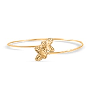 Italian 10K Yellow Gold Bypass Butterfly Flex Bangle Bracelet (7.0 In) (2.9 g)