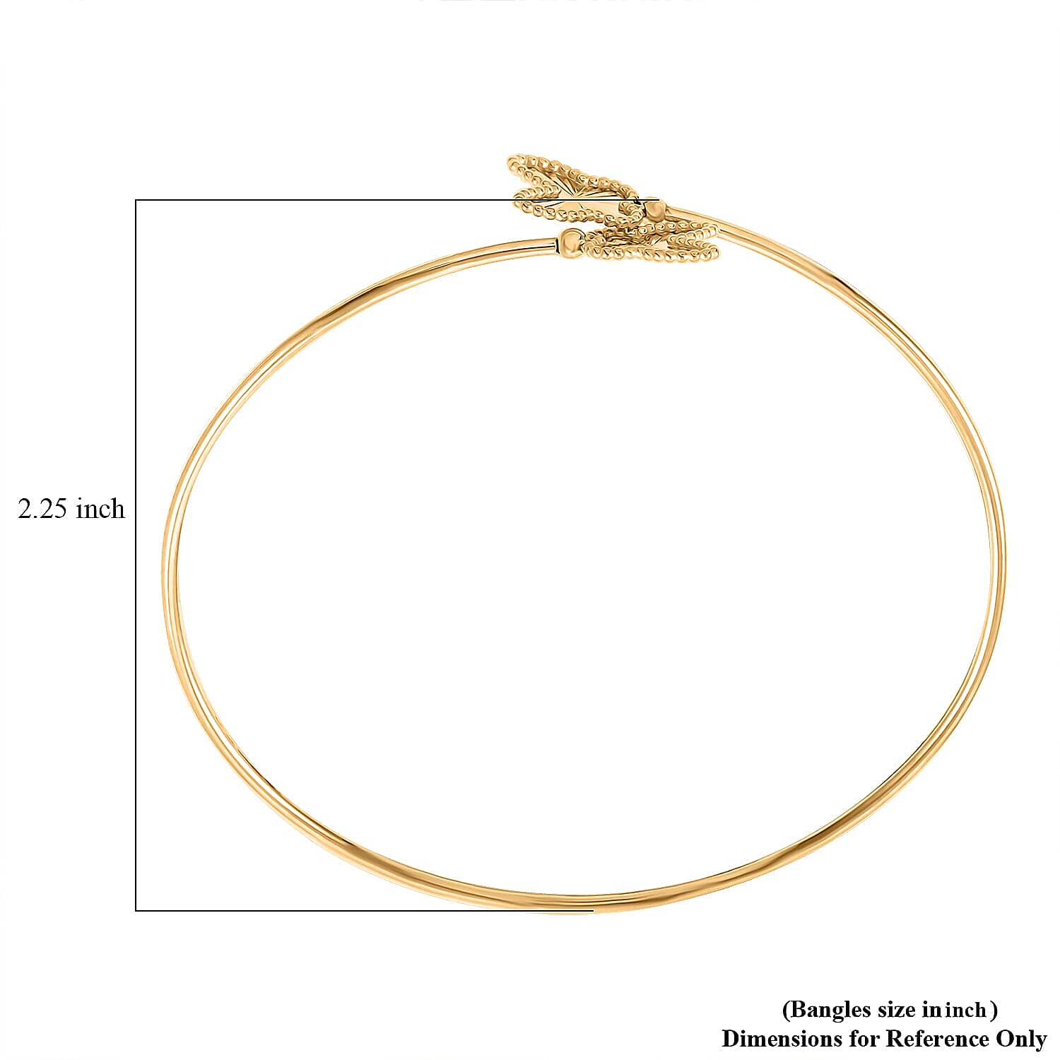 Italian 10K Yellow Gold Bypass Butterfly Flex Bangle Bracelet (7.0 In) (2.9 g)