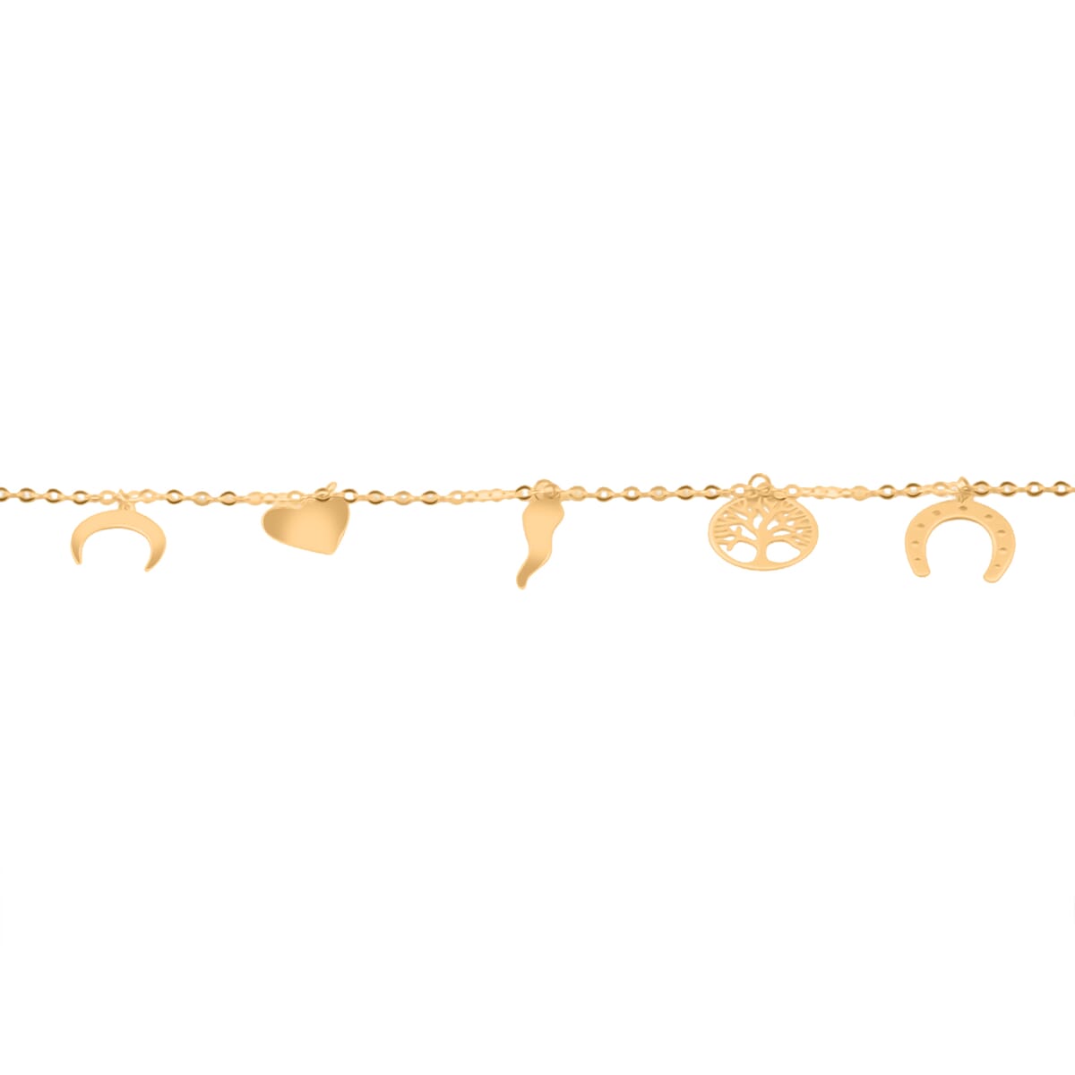 10K Yellow Gold Lucky Charms Chain Bracelet (7-7.5In) (1 g) (7.00 In) image number 2