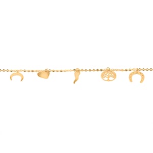 10K Yellow Gold Lucky Charms Chain Bracelet (7-7.5In) (1 g)
