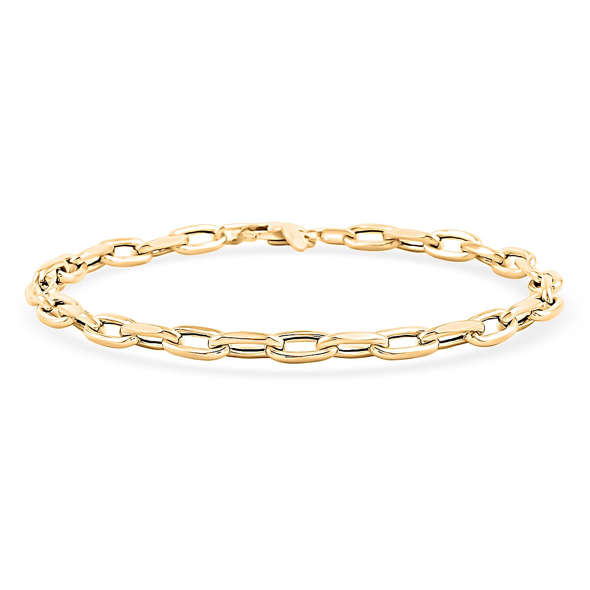 10K Yellow Gold Faceted Mirror Link Oval Bracelet (7.50 In) (2.42 g) image number 0