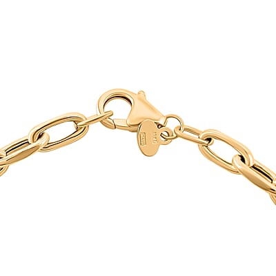 10K Yellow Gold Faceted Mirror Link Oval Bracelet (7.50 In) (2.42 g)