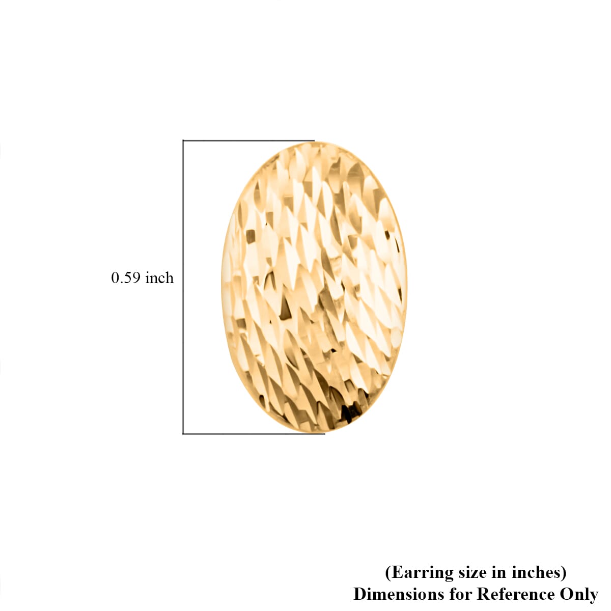10K Yellow Gold Italian Diamond-Cut Oval Stud Earrings (1.36 g) image number 4