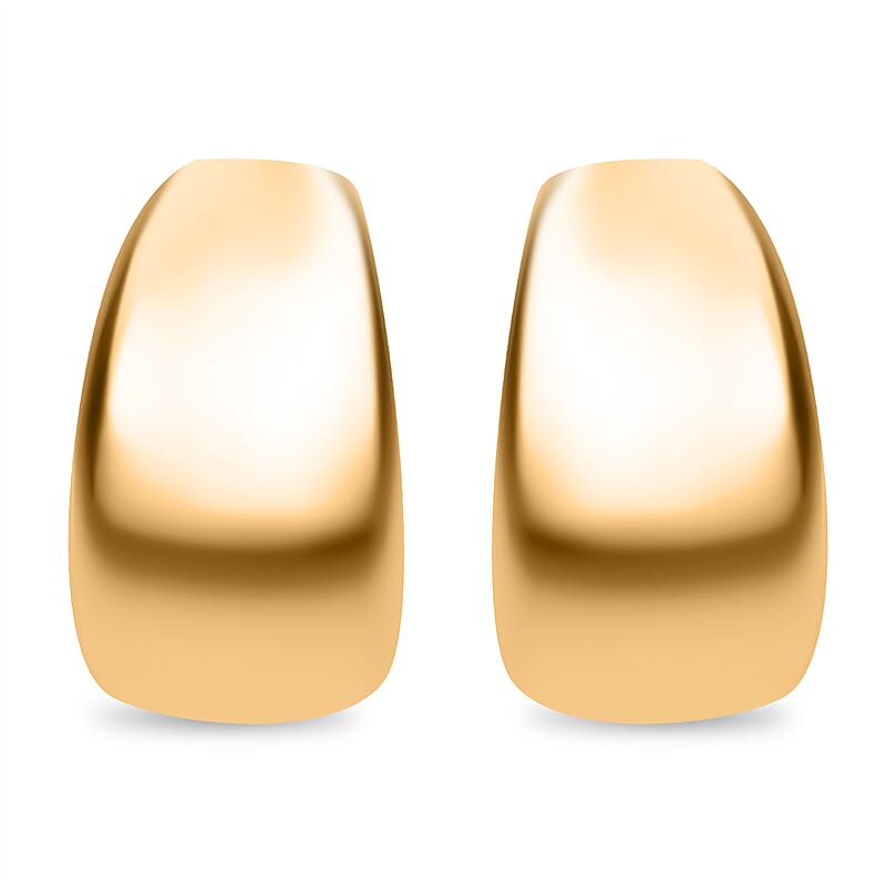Italian 10K Yellow Gold Mirror Shield Earrings (2.47 g)