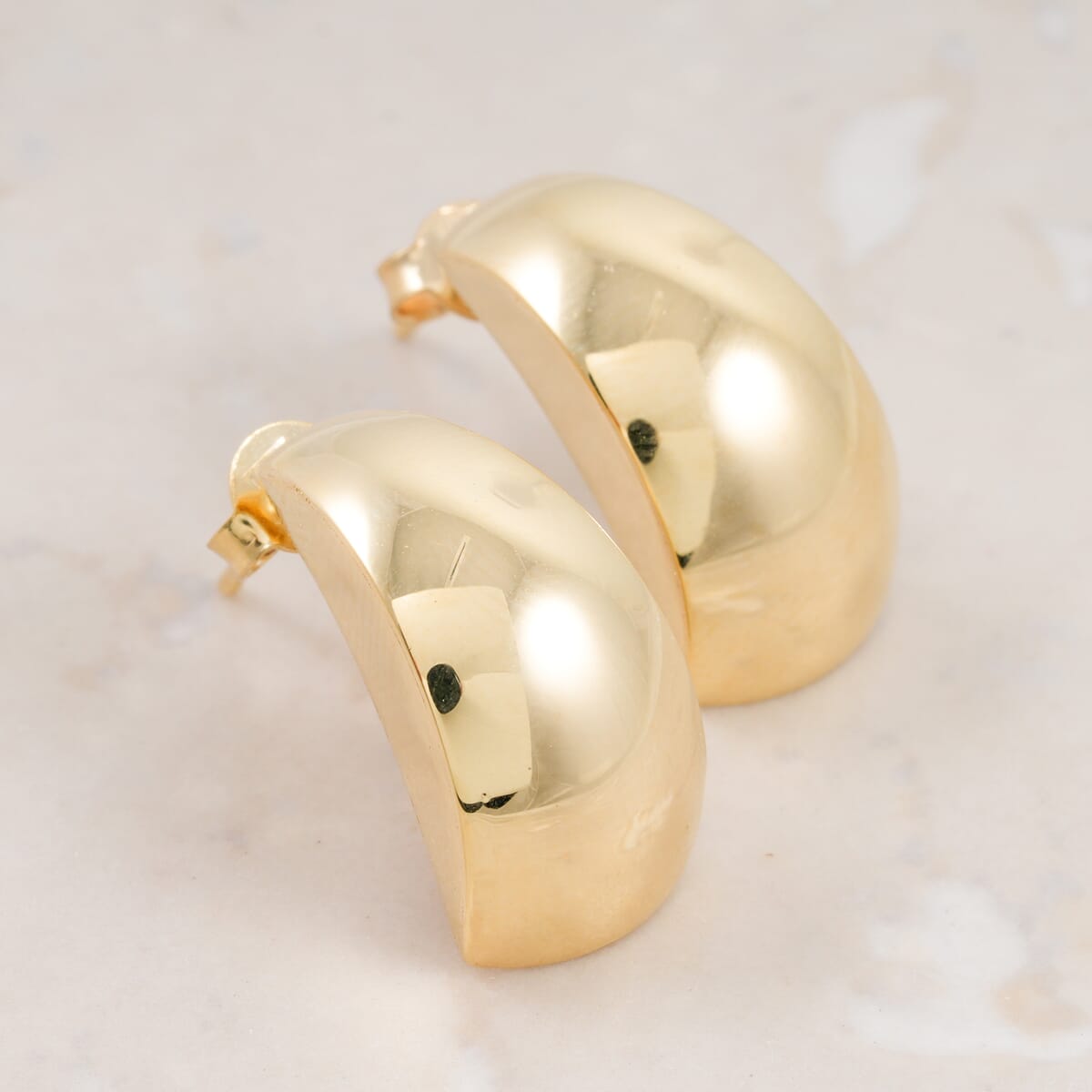 Italian 10K Yellow Gold Mirror Shield Earrings (2.47 g) image number 1