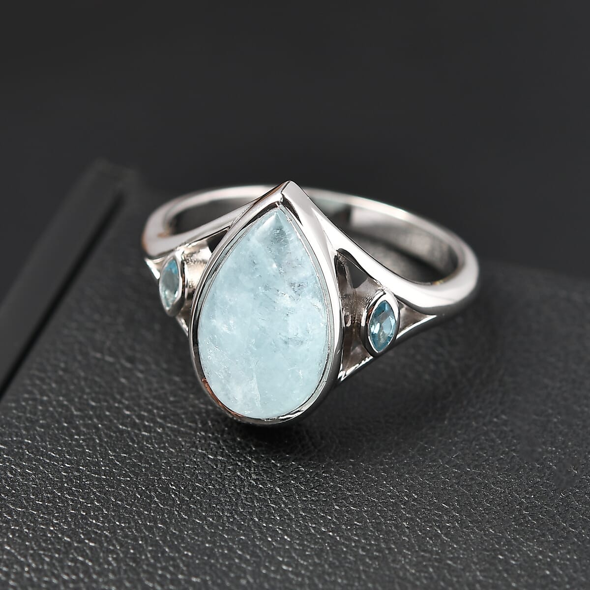 Sajen Silver Aquamarine and Swiss Blue Topaz 3.75 ctw Ring in Rhodium Over Sterling Silver (Size 8.0) image number 1