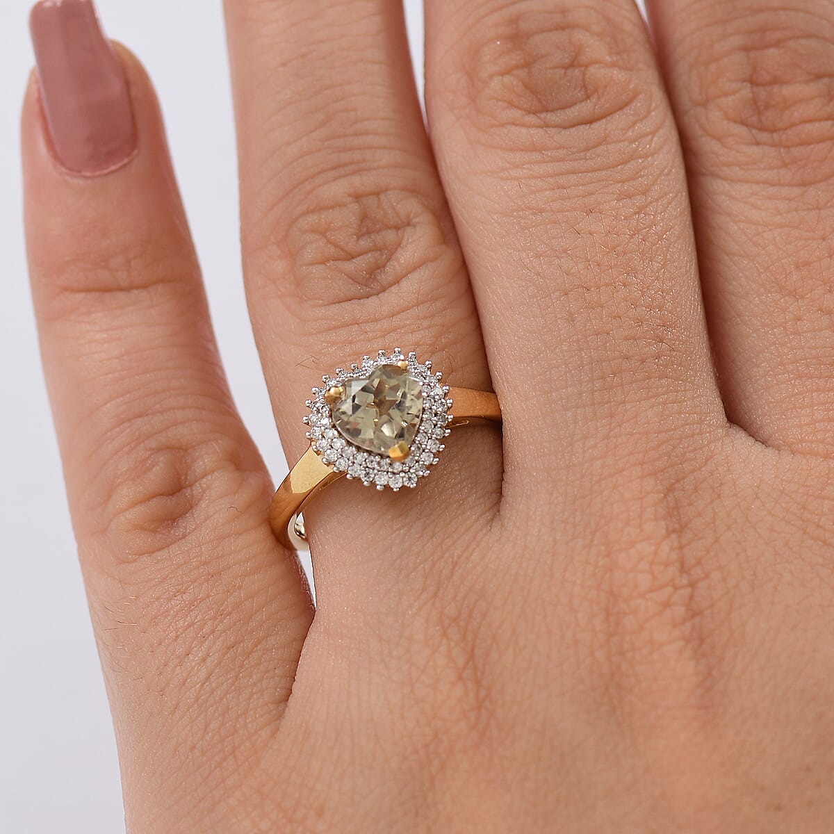 D'Joy AAA Turkizite and Moissanite 1.85 ctw Heart of Twilight Ring in 18K Vermeil Yellow Gold Over Sterling Silver (Size 10) image number 2