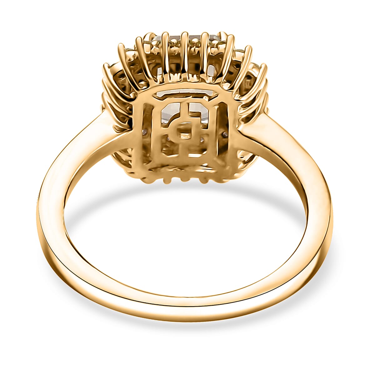 D'Joy AAA Turkizite, Natural Yellow and White Diamond 2.25 ctw Golden Mirage Ring in 18K Vermeil Yellow Gold Over Sterling Silver (Size 10)