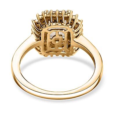D'Joy AAA Turkizite, Natural Yellow and White Diamond 2.25 ctw Golden Mirage Ring in 18K Vermeil Yellow Gold Over Sterling Silver (Size 10)