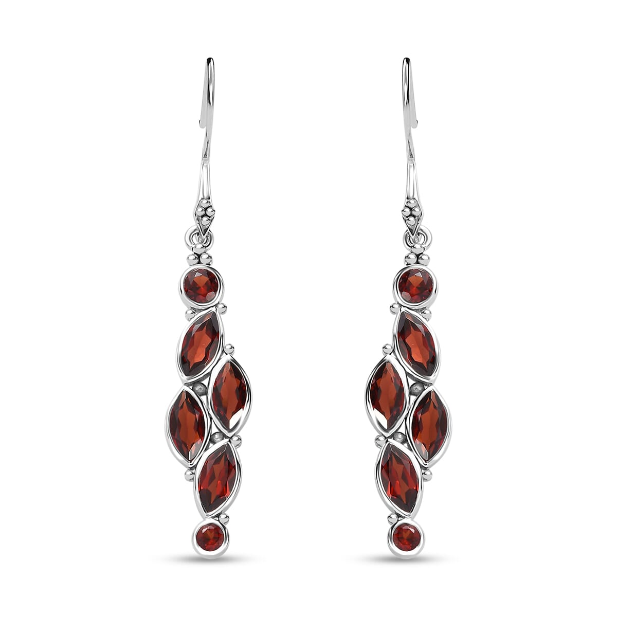 Sajen Silver Mozambique Garnet 6.70 ctw Earrings in Rhodium Over Sterling Silver image number 0