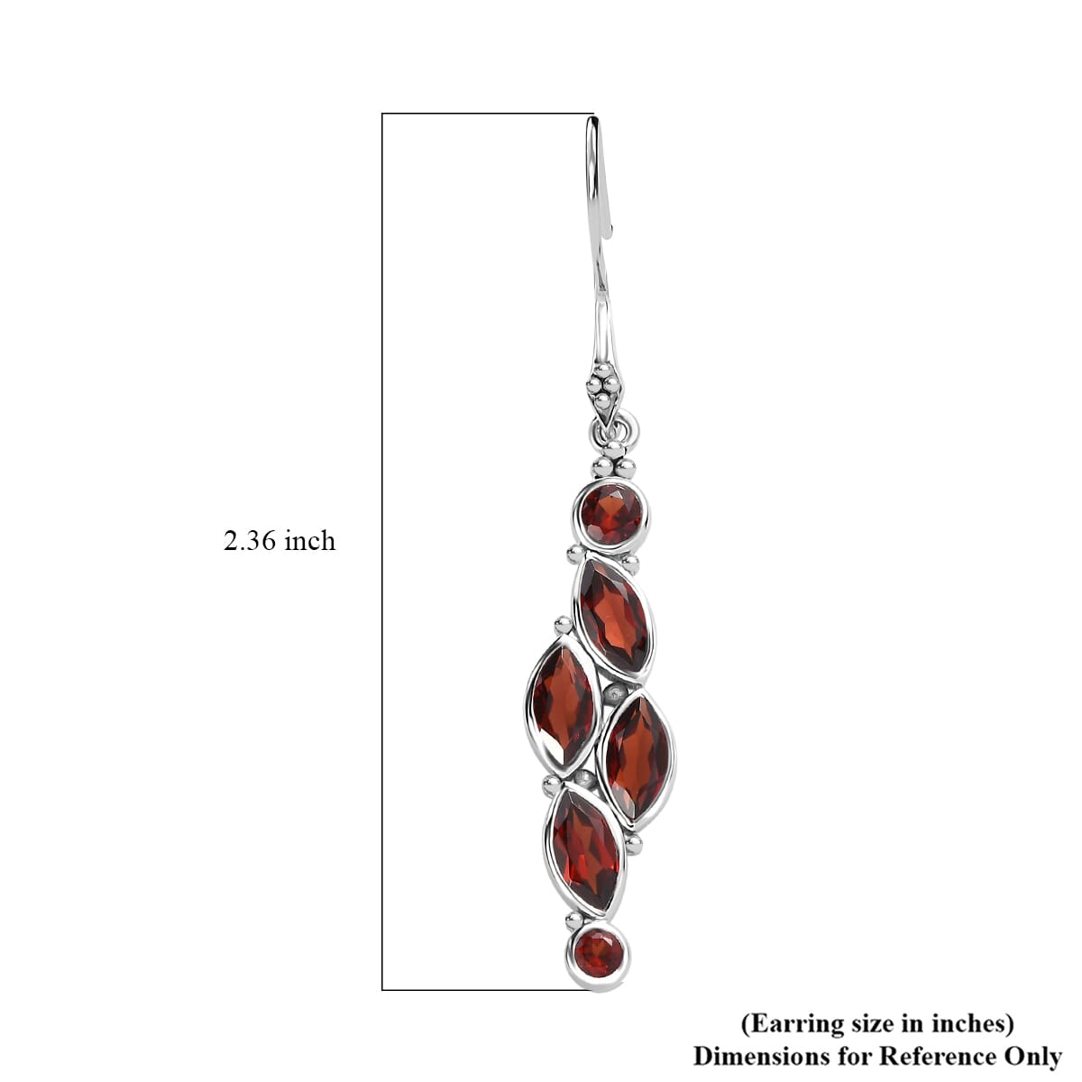 Sajen Silver Mozambique Garnet 6.70 ctw Earrings in Rhodium Over Sterling Silver image number 4