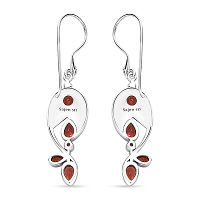 Sajen Silver Mozambique Garnet 3.50 ctw Earrings in Rhodium Over Sterling Silver
