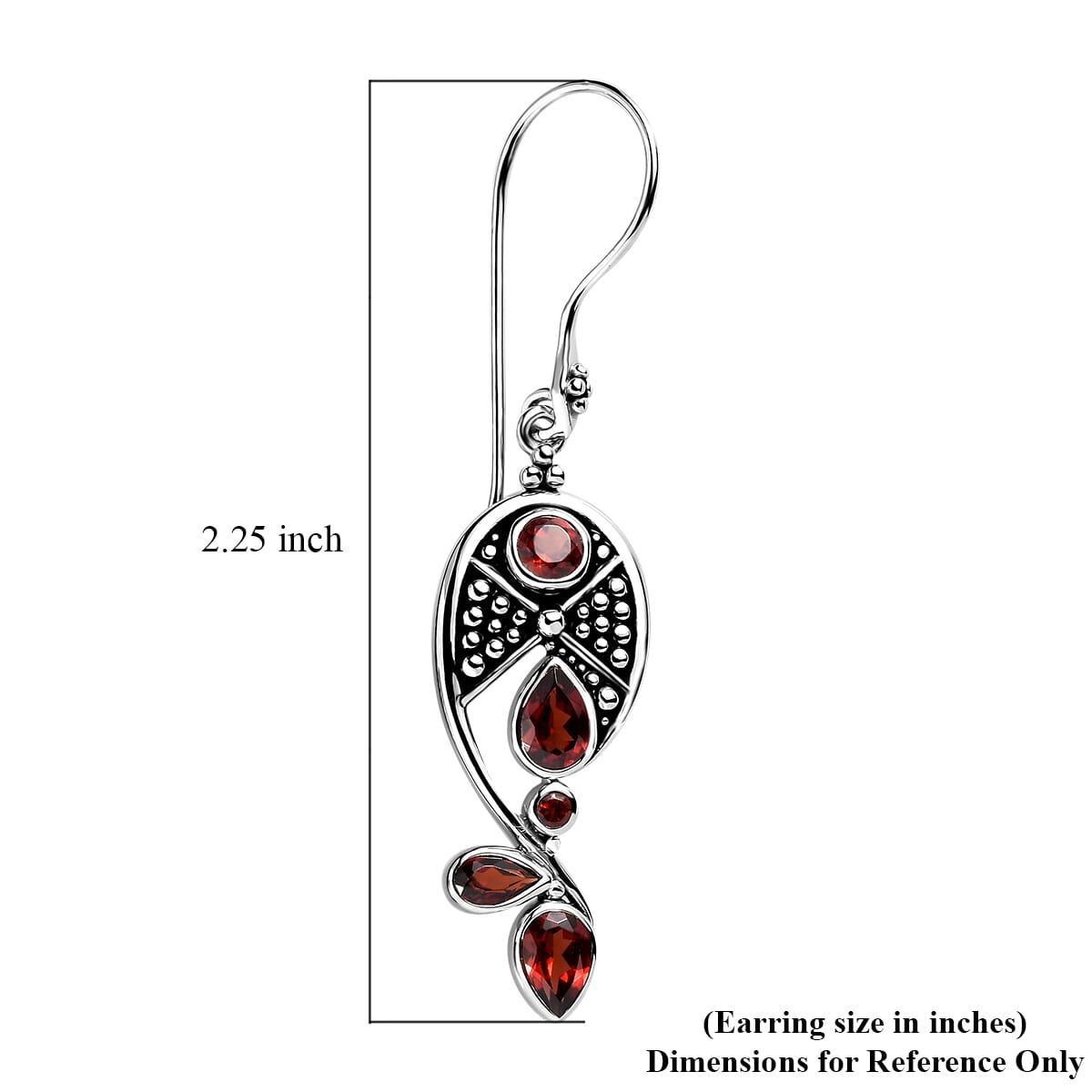 Sajen Silver Mozambique Garnet 3.50 ctw Earrings in Rhodium Over Sterling Silver image number 4