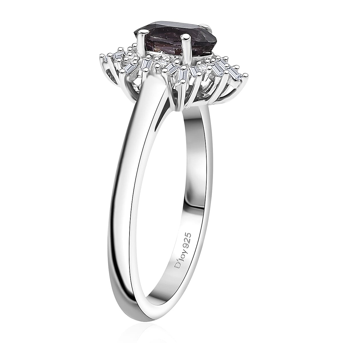D'Joy Royal Lavender Spinel and Diamond 1.10 ctw Royal Rays Ring in Rhodium Over Sterling Silver (Size 7.0) image number 3