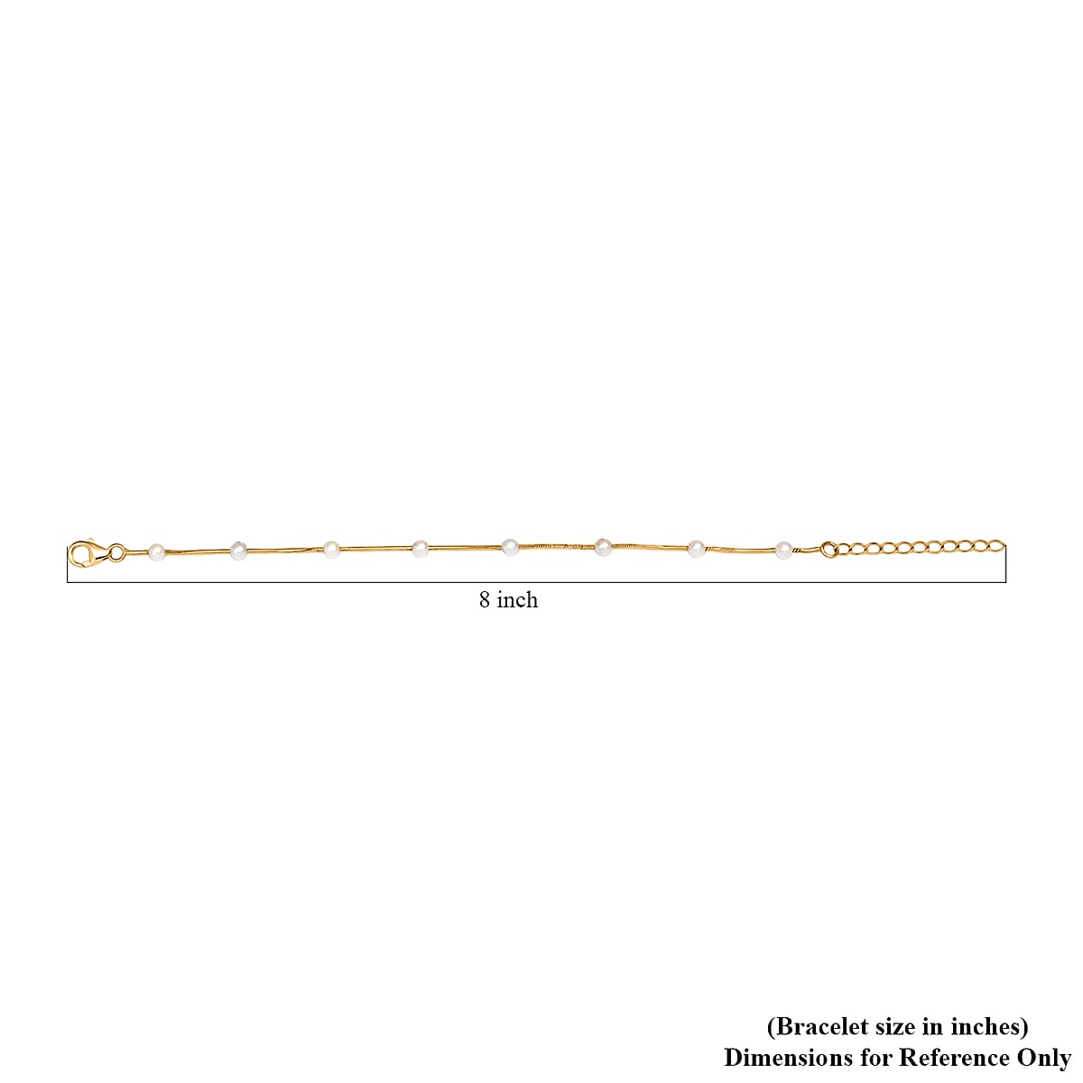 D'Joy Pearl Station Necklace 18-20 Inches in 18K Vermeil Yellow Gold Over Sterling Silver image number 4