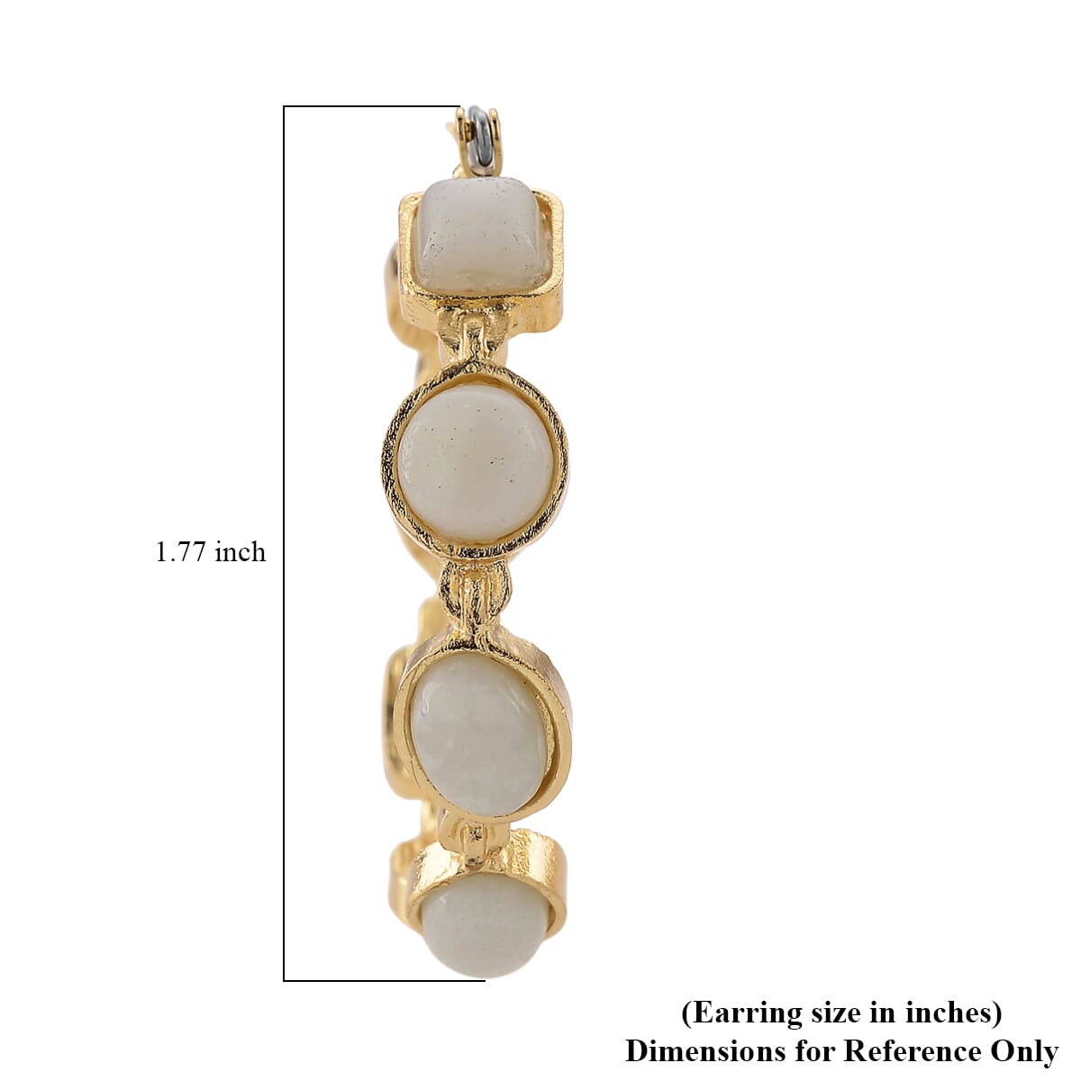 Amazonite 50.00 ctw Hoop Earrings in Goldtone image number 4
