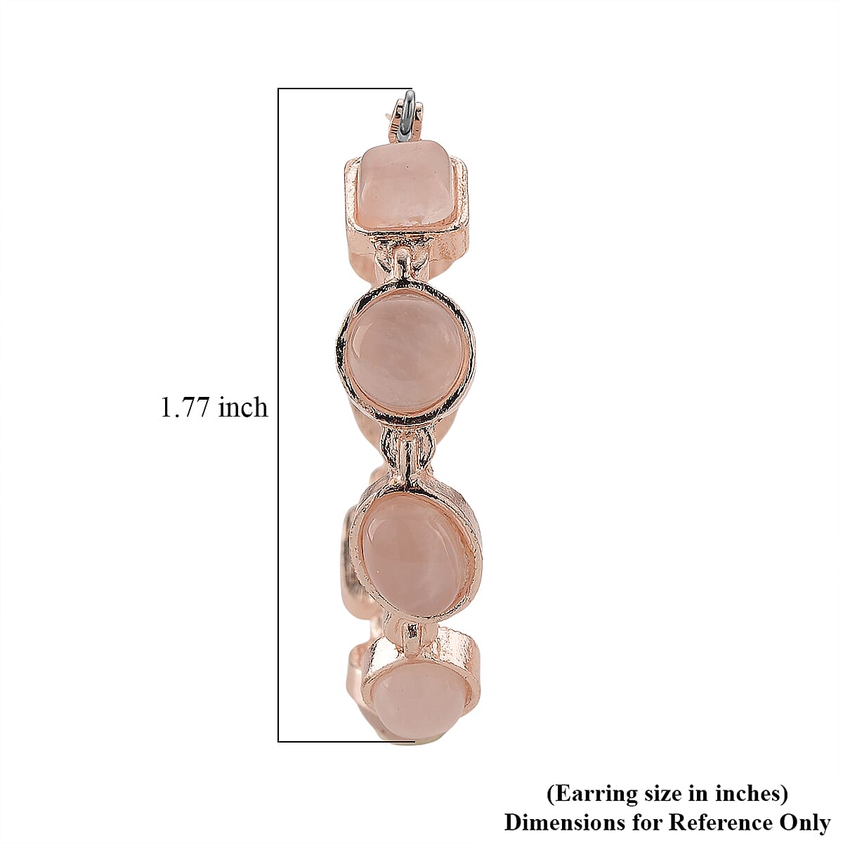 Galilea Rose Quartz 50.00 ctw Hoop Earrings in Rosetone