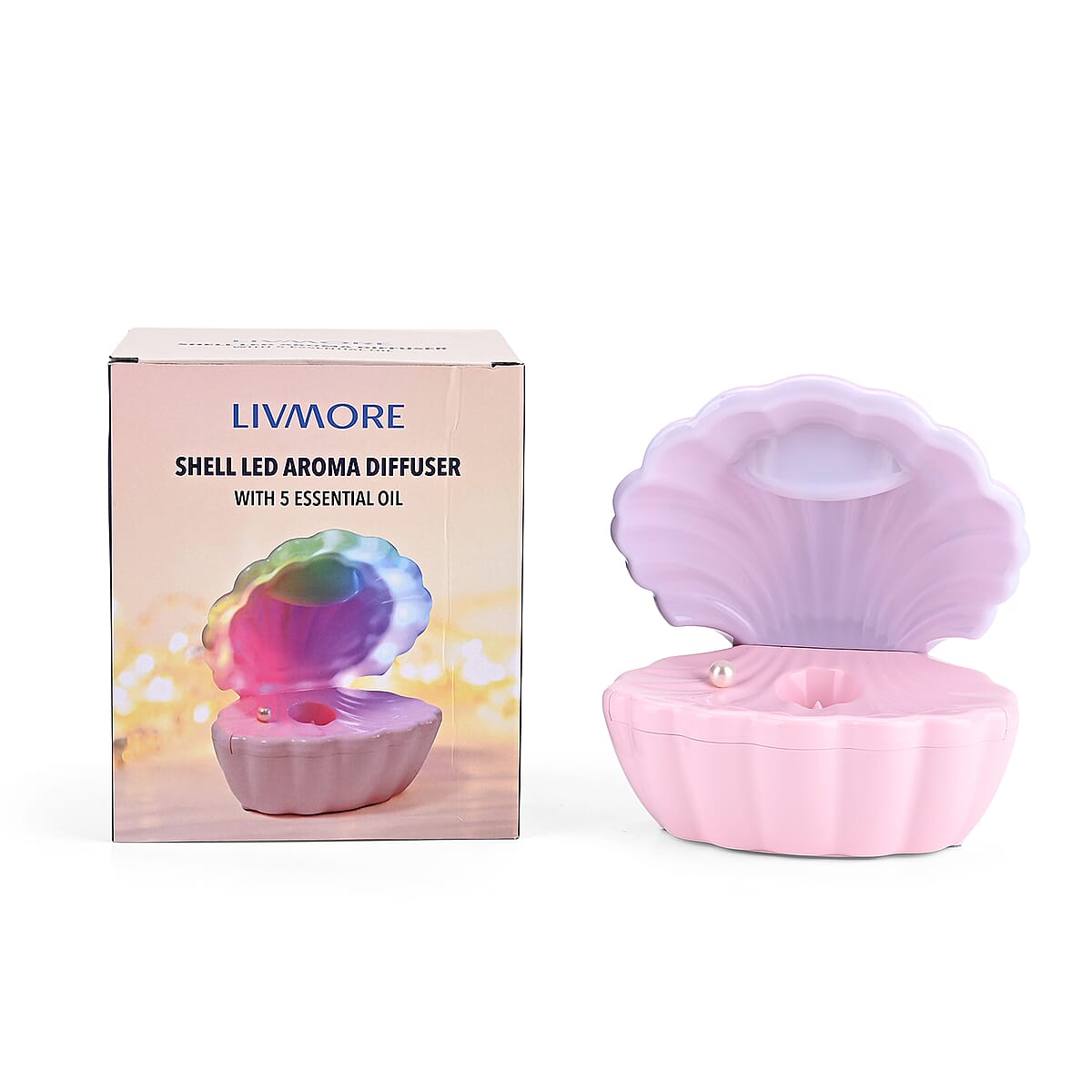 Livmore Shell Humidifier with 5 Essential Oils image number 2