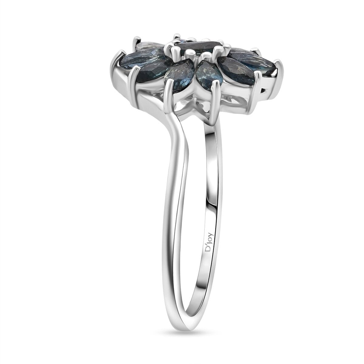 D'Joy Australian Sapphire 1.15 ctw Ring in Rhodium Over Sterling Silver (Size 7.0) image number 3
