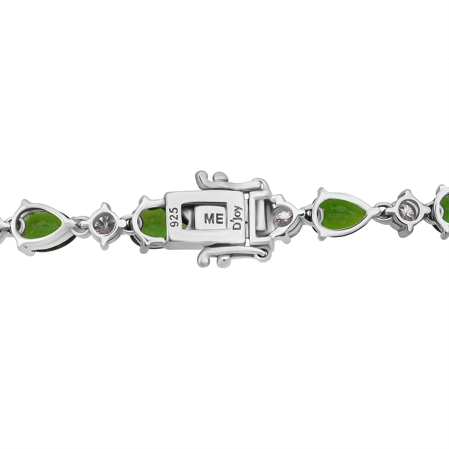 D'Joy Chrome Diopside and Moissanite 30.60 ctw Necklace in Rhodium Over Sterling Silver 18 Inches