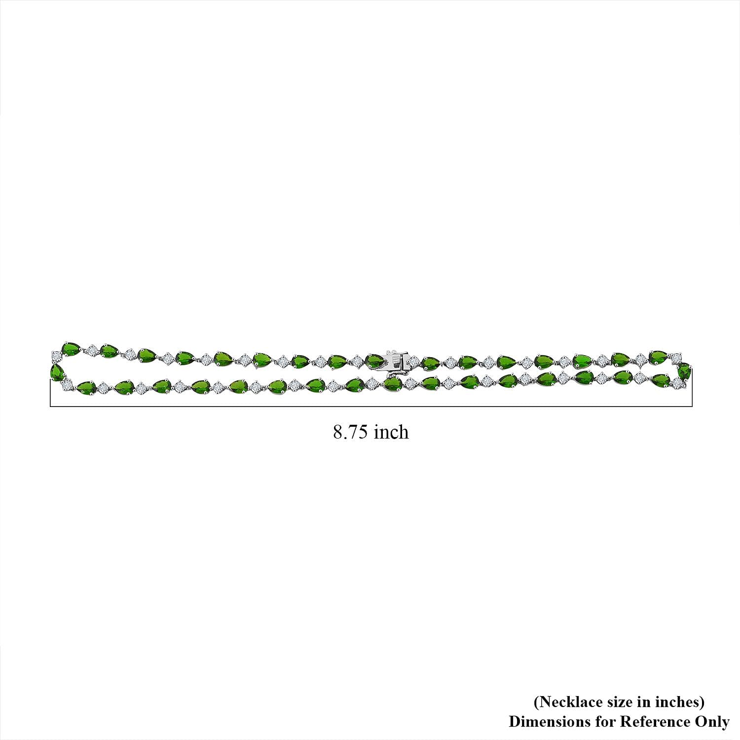 D'Joy Chrome Diopside and Moissanite 30.60 ctw Necklace in Rhodium Over Sterling Silver 18 Inches