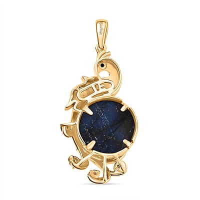 EverTrue Malagasy Labradorite and Multi Gemstone 10.90 ctw Pendant without Chain in 18K YG Plated