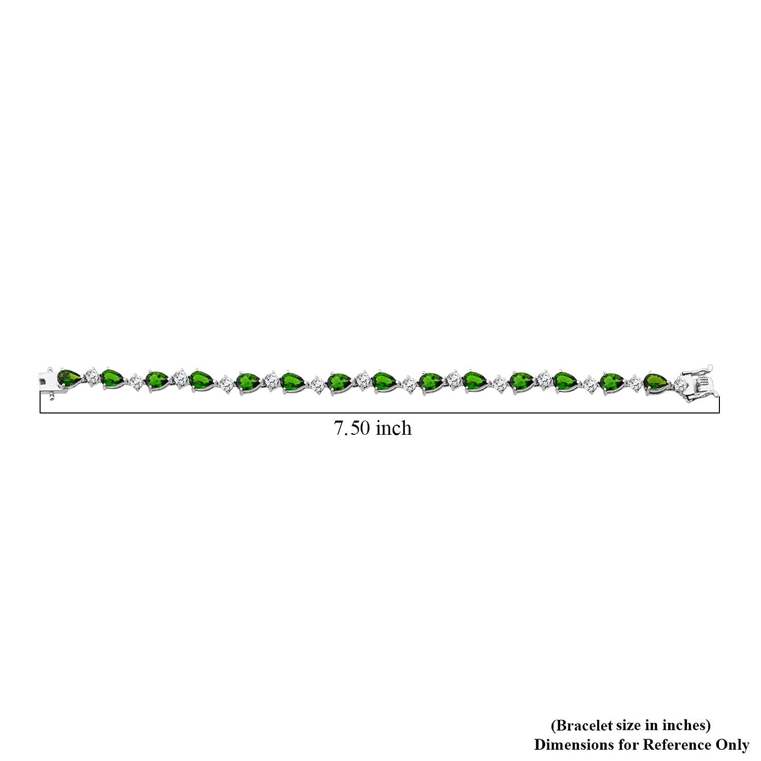 D'Joy Chrome Diopside and Moissanite 10.80 ctw Nature's Embrace Bracelet in Rhodium Over Sterling Silver (6.50 In)