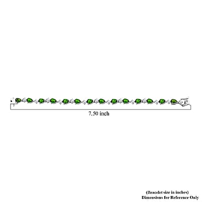 D'Joy Chrome Diopside and Moissanite 10.80 ctw Nature's Embrace Bracelet in Rhodium Over Sterling Silver (6.50 In)