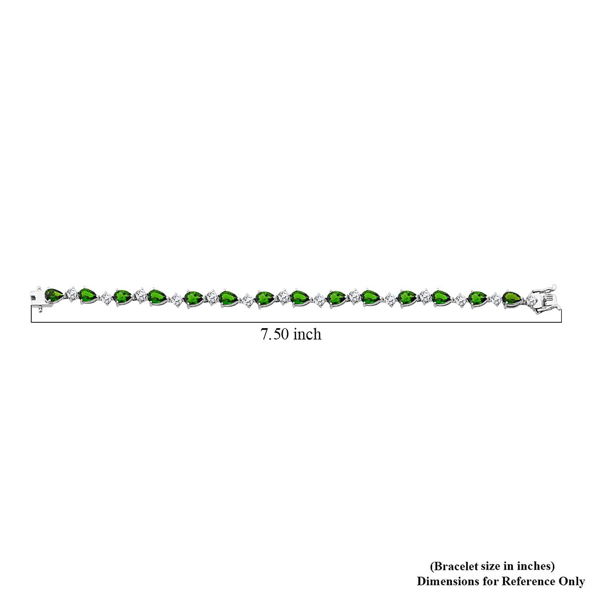 D'Joy Chrome Diopside and Moissanite 12.60 ctw Nature's Embrace Bracelet in Rhodium Over Sterling Silver (7.25 In) image number 3