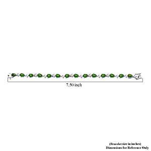 D'Joy Chrome Diopside and Moissanite 12.60 ctw Nature's Embrace Bracelet in Rhodium Over Sterling Silver (7.25 In)