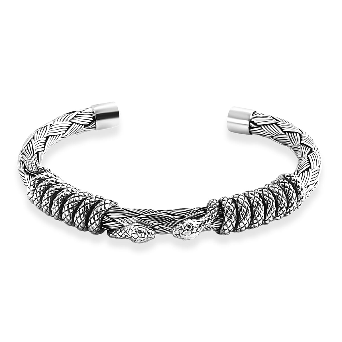 Bali Legacy Snake Cuff Bracelet in Sterling Silver (7.25 In) 41.40 Grams image number 0