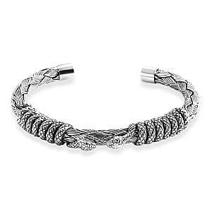 Bali Legacy Snake Cuff Bracelet in Sterling Silver (7.25 In) 41.40 Grams