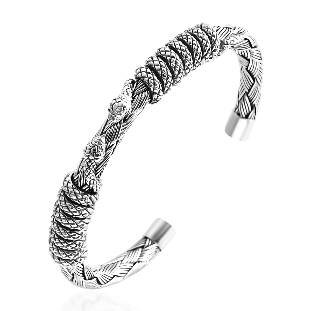 Bali Legacy Snake Cuff Bracelet in Sterling Silver (7.25 In) 41.40 Grams image number 3