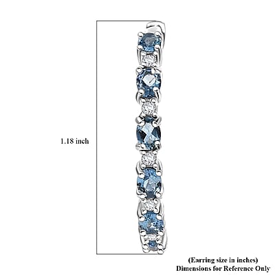 D'Joy Santa Maria Aquamarine and Moissanite 3.35 ctw Blue Legacy Earrings in Rhodium Over Sterling Silver