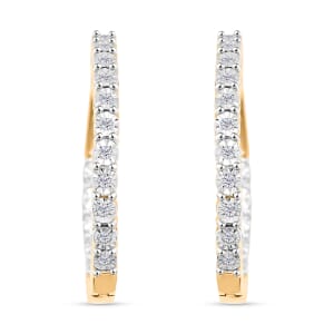 Diamond (I2) 0.25 ctw Earrings in 14K Yellow Gold Over Sterling Silver 