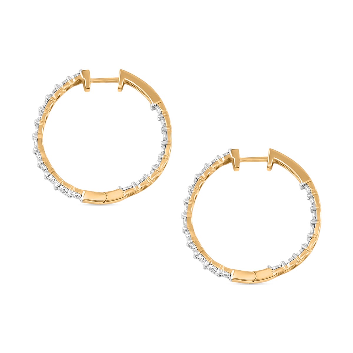 Diamond (I2) Earrings in 14K YG Over Sterling Silver 0.25 ctw image number 3