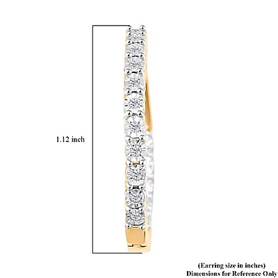 Diamond Hoop Earrings in 14K YG Over Sterling Silver 0.25 ctw